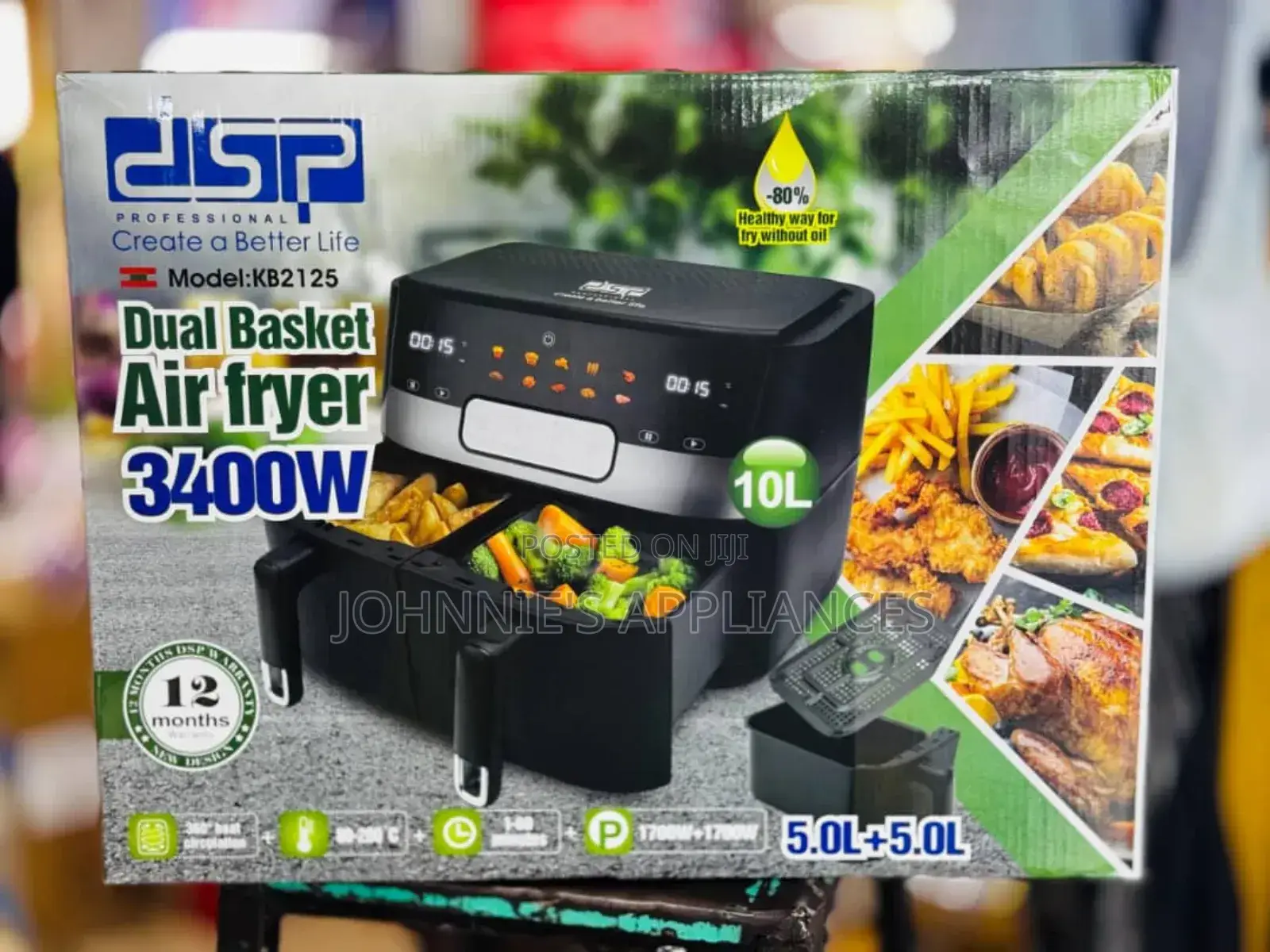 DSP Electric Dual Basket Airfryer 10l