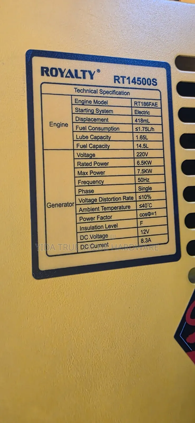 Generator 11hose Power 7.5kw
