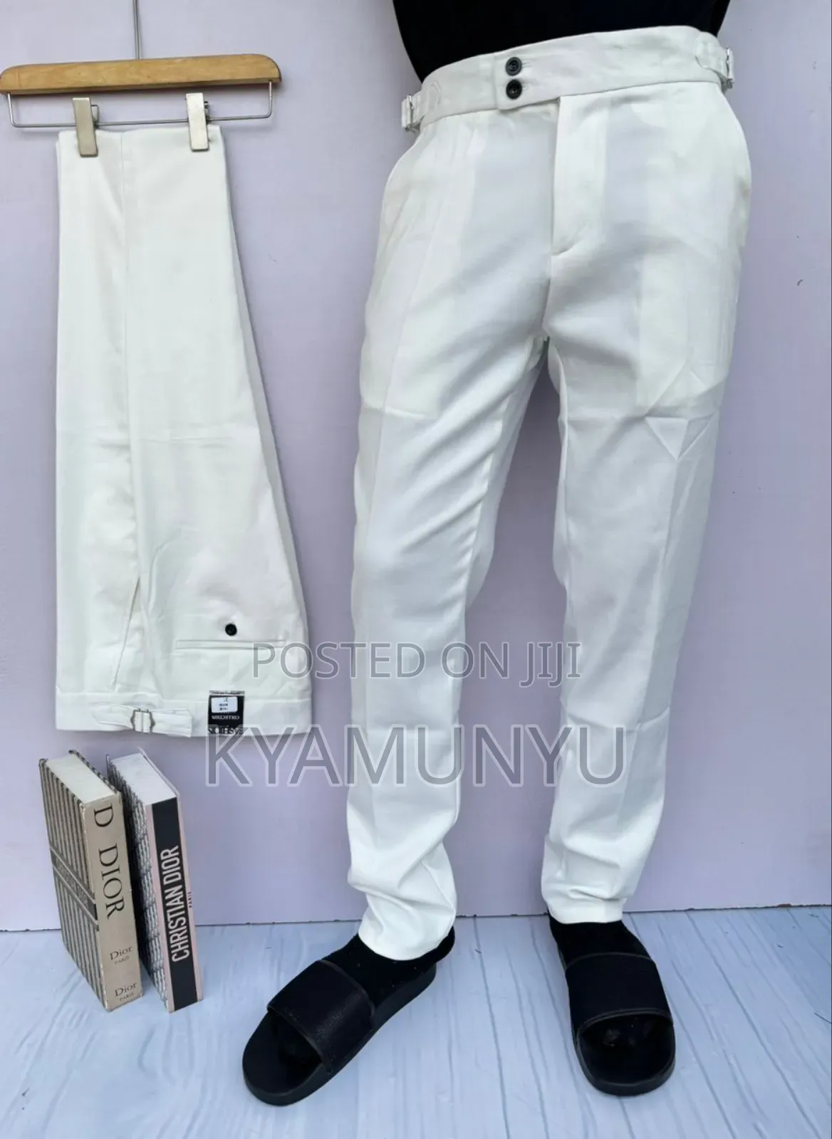Beltless White Gentle Trouser