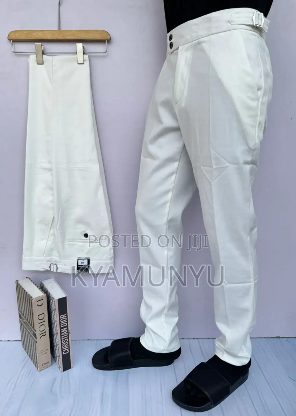 Beltless White Gentle Trouser