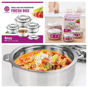 4pcs Double Deck Heat Preservation Dishes