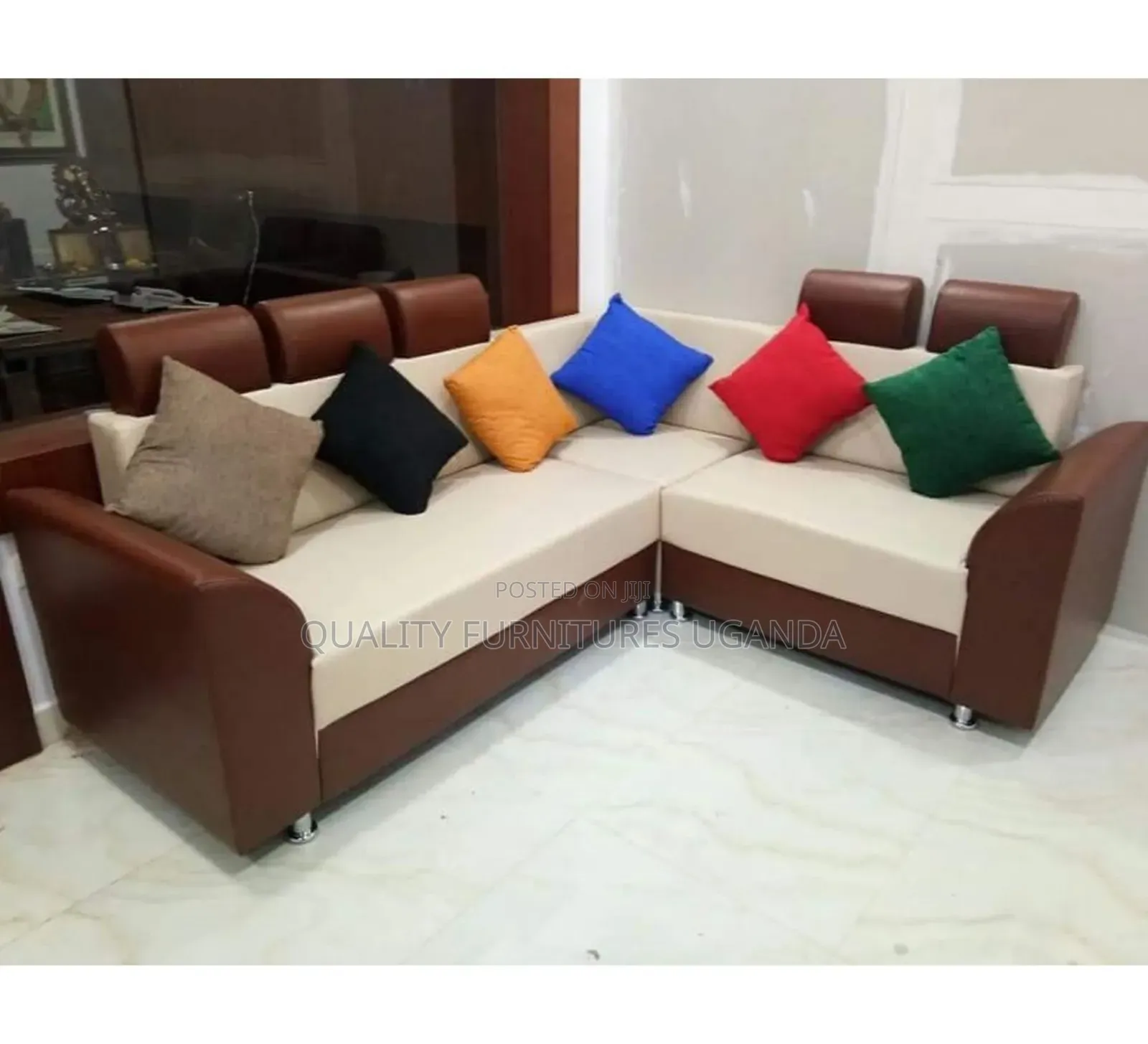 Mixed Leather Corner Sofa Set
