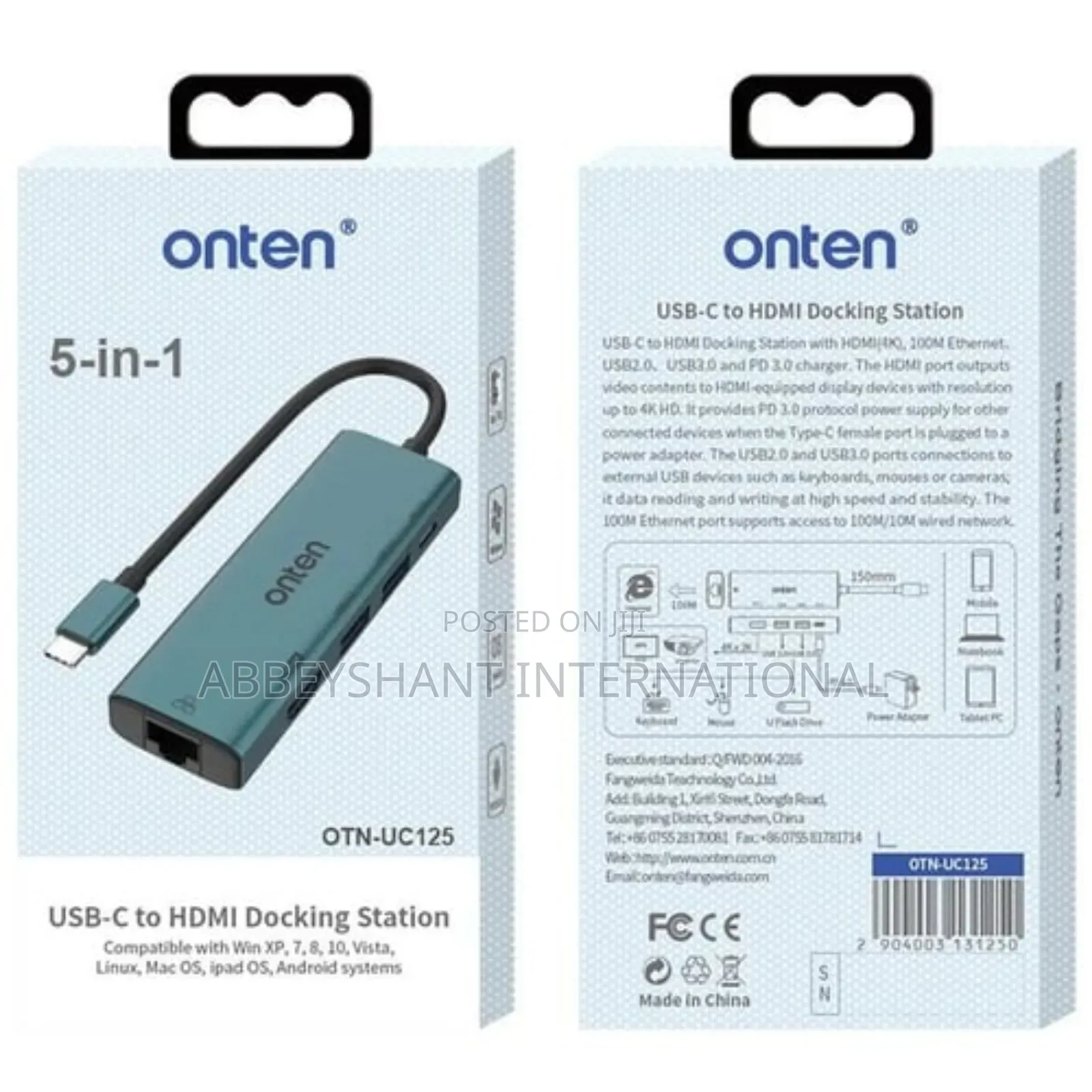 5-in-1 Usb-C to 100m Ethernet Adapter With a 3-Port Hub