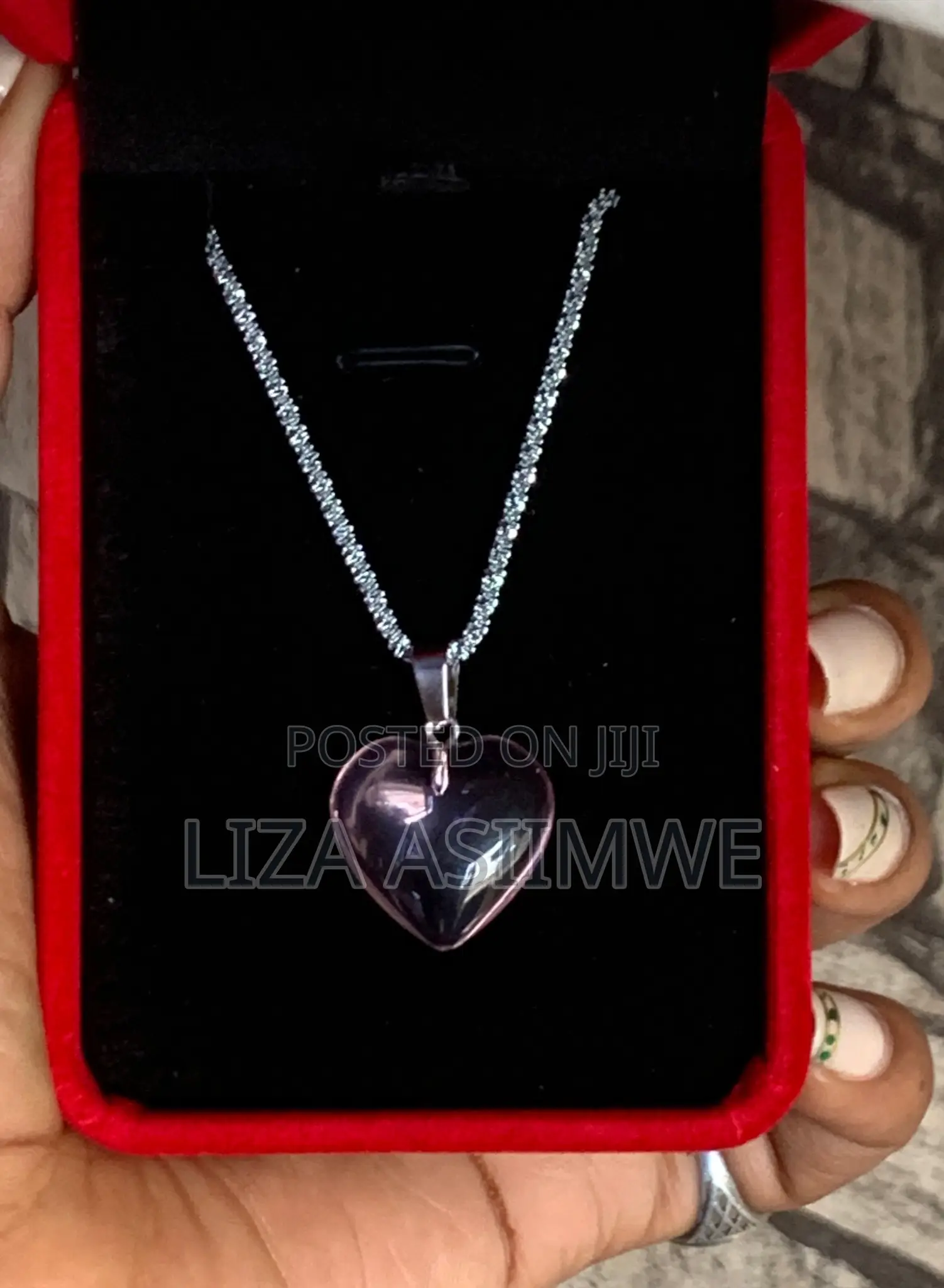 Pink Rose Heart Pendant Necklace