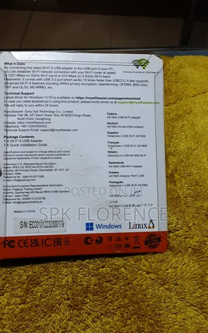 Ax 1800 Wi-Fi 6 Dual Band Usb Adapter