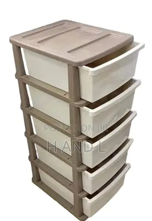 Photo - 5-Tier Plastic Storage Drawer Organizer Cabinet
