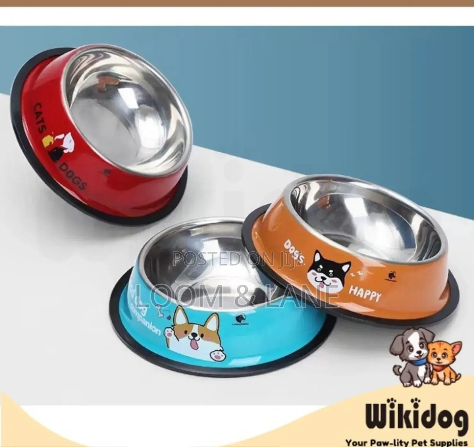 Red Stainless Steel Dog Bowl