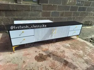 Glossy Black vs Matte Black Tv Stand in Uganda Modern Fu