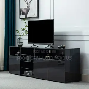 White Tv Stand Whith Quality Finish Grooves Availab
