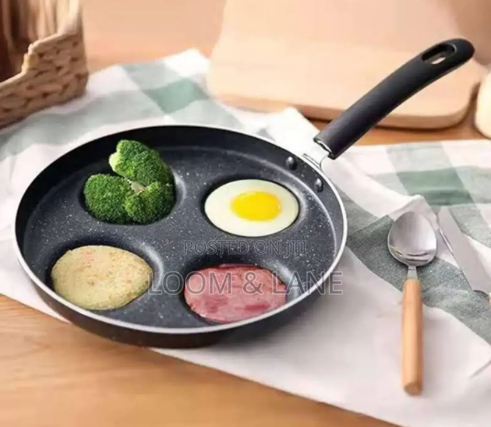 Mini Breakfast Cooking Four Hole Non Stick Egg Fry Pan