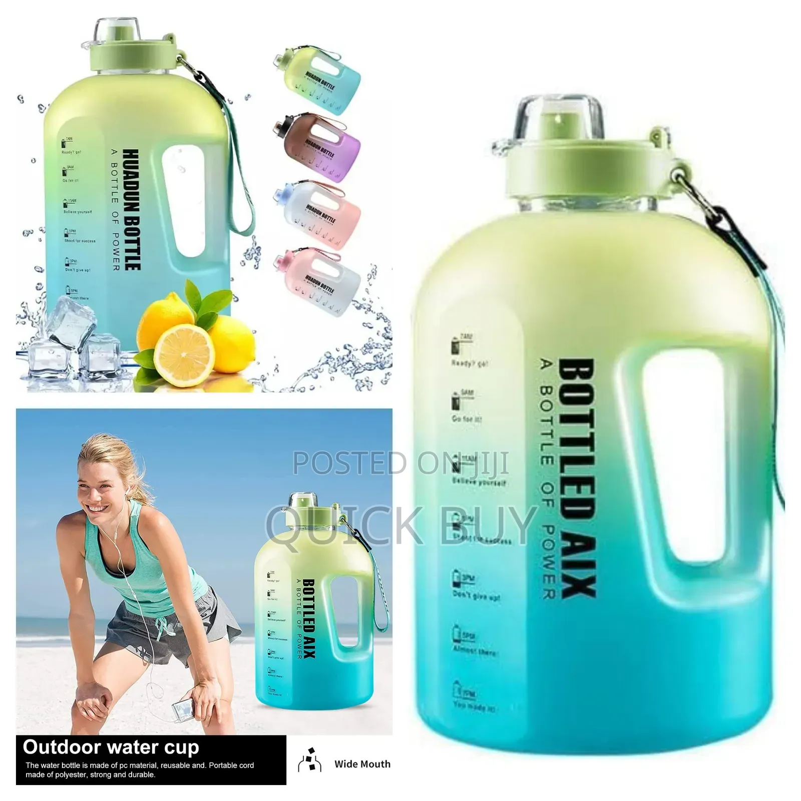 Water Bottle With Time Markings - 2.2 Litre