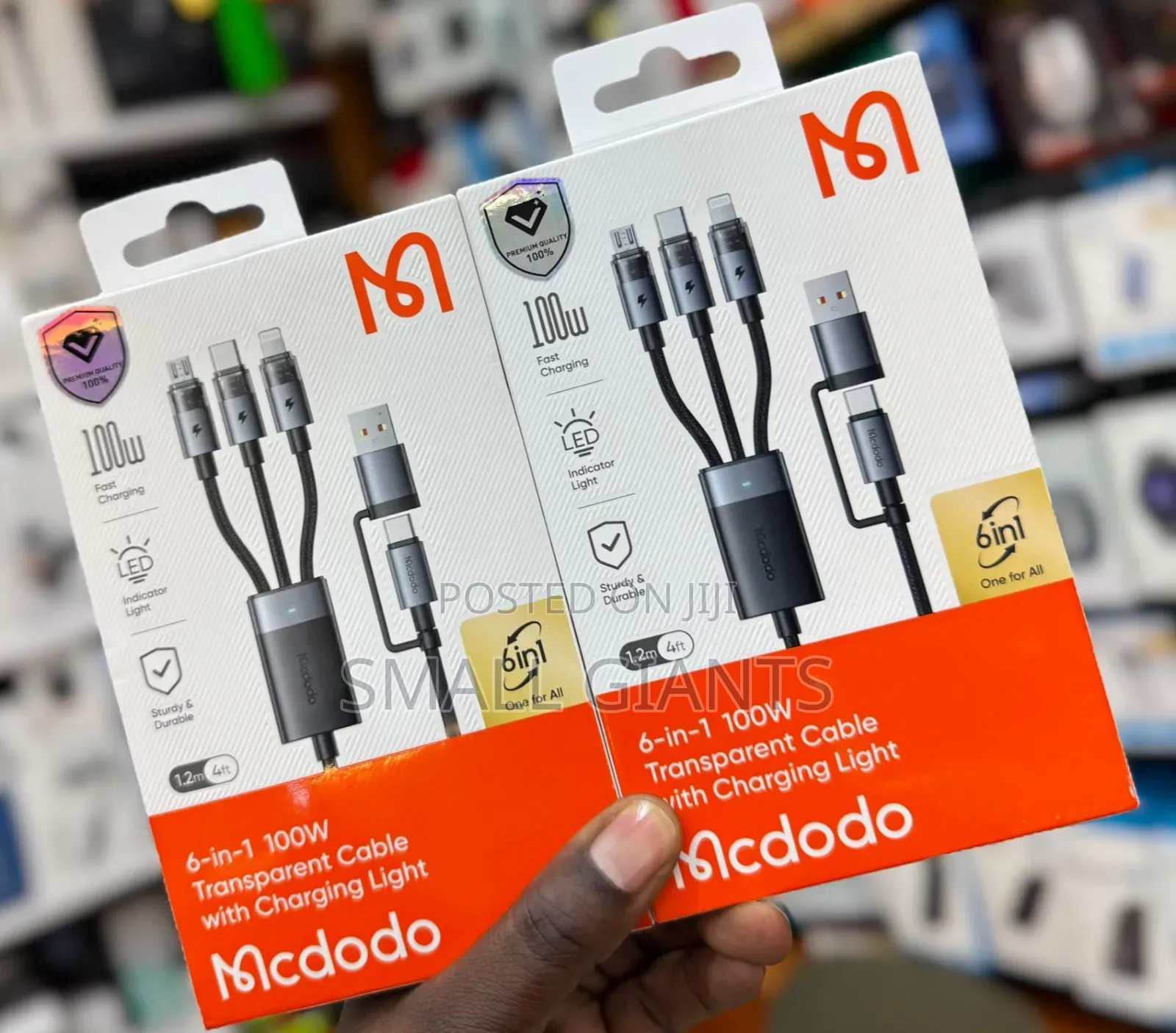 McDodo 6-in-1 100w Transparent Cable With Charging Light