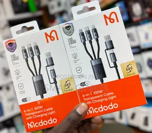 McDodo 6-in-1 100w Transparent Cable With Charging Light