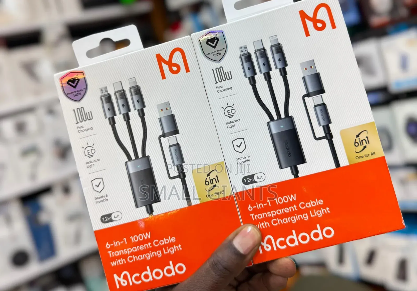 McDodo 6-in-1 100w Transparent Cable With Charging Light