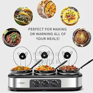 Triple Electric Tabletop Food Cooker Warmer