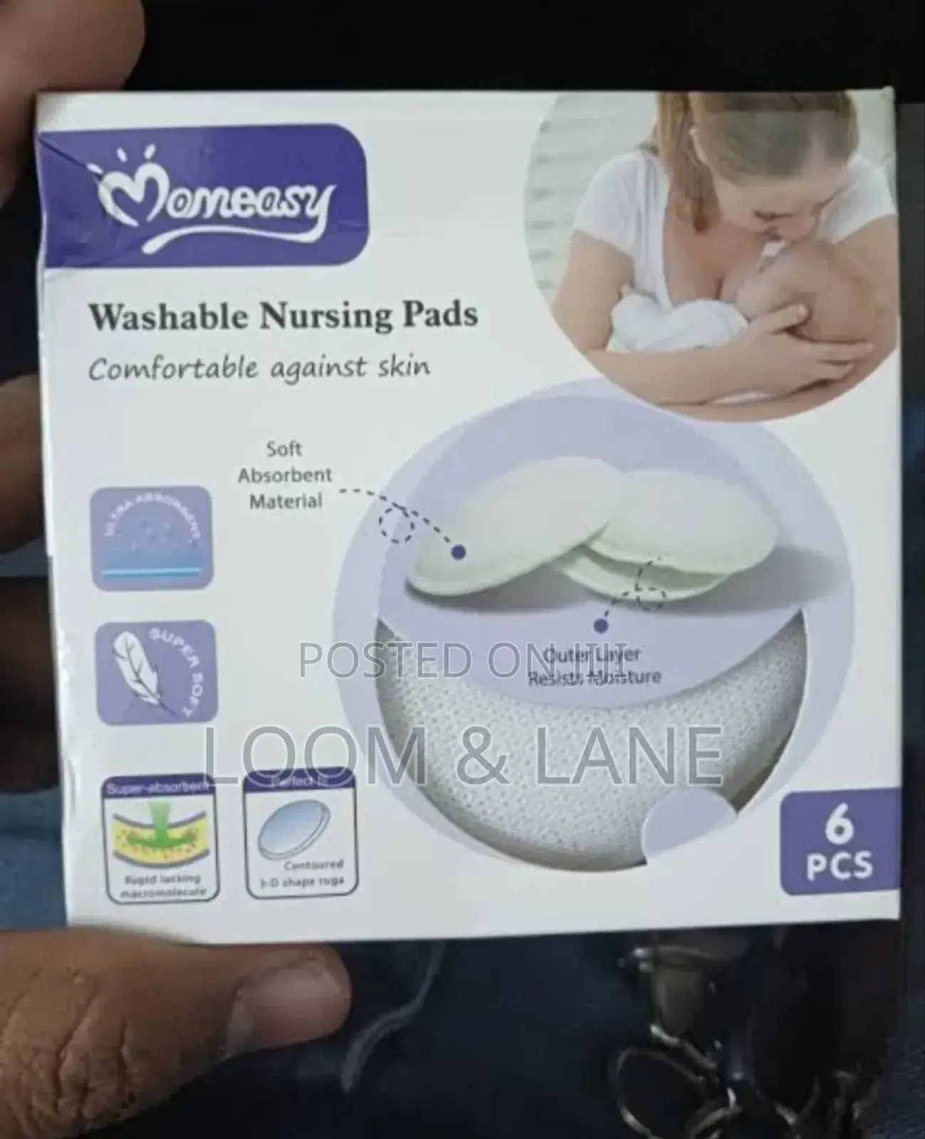 Momeasy Washable Nursing Pads 6pcs