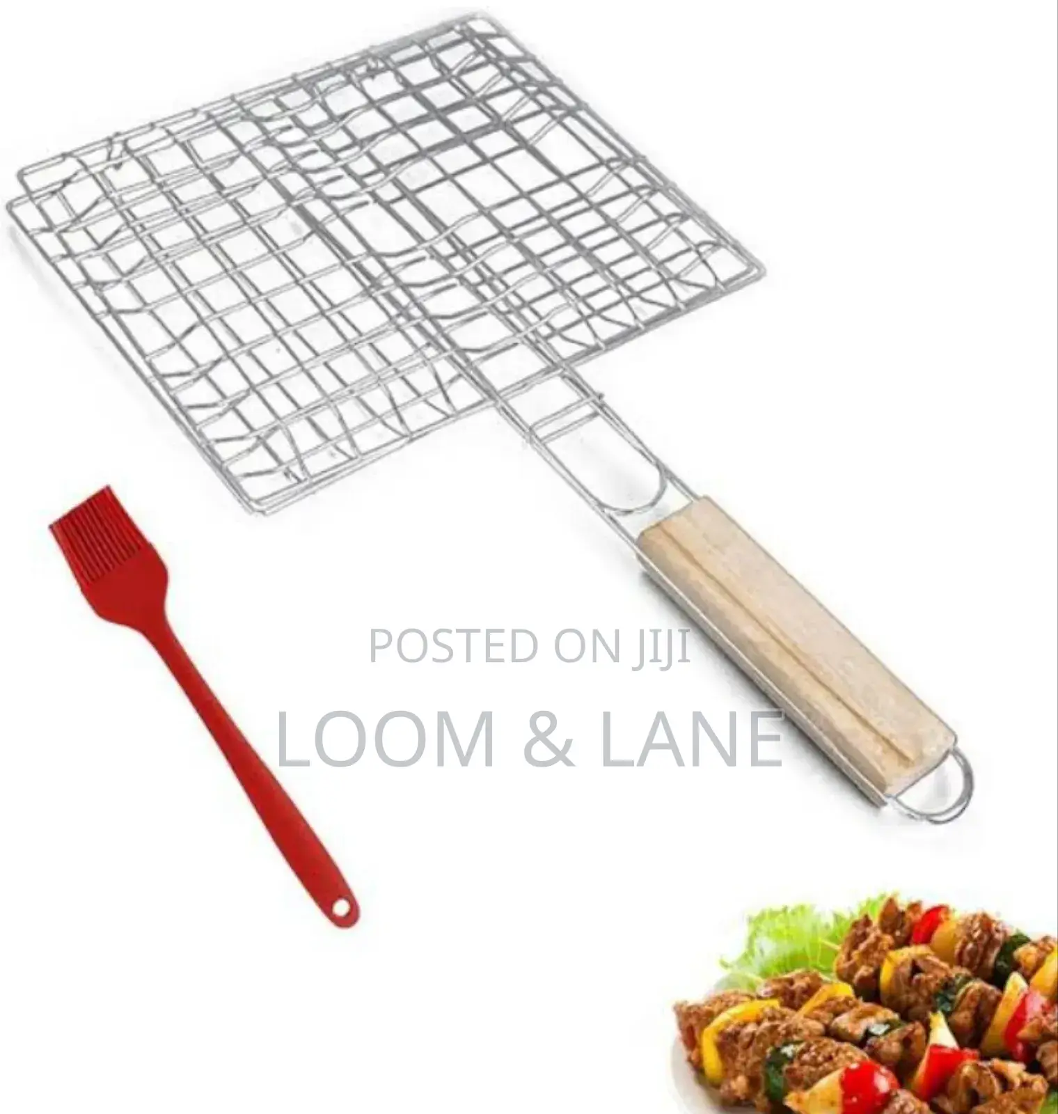 Silver Stainless Steel Portable BBQ Grill Basket