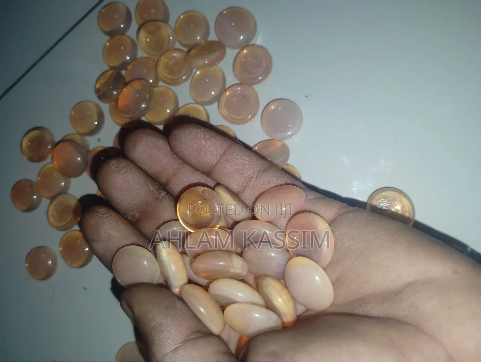 81 Vintage Glass Cabochons Opals for Crafting