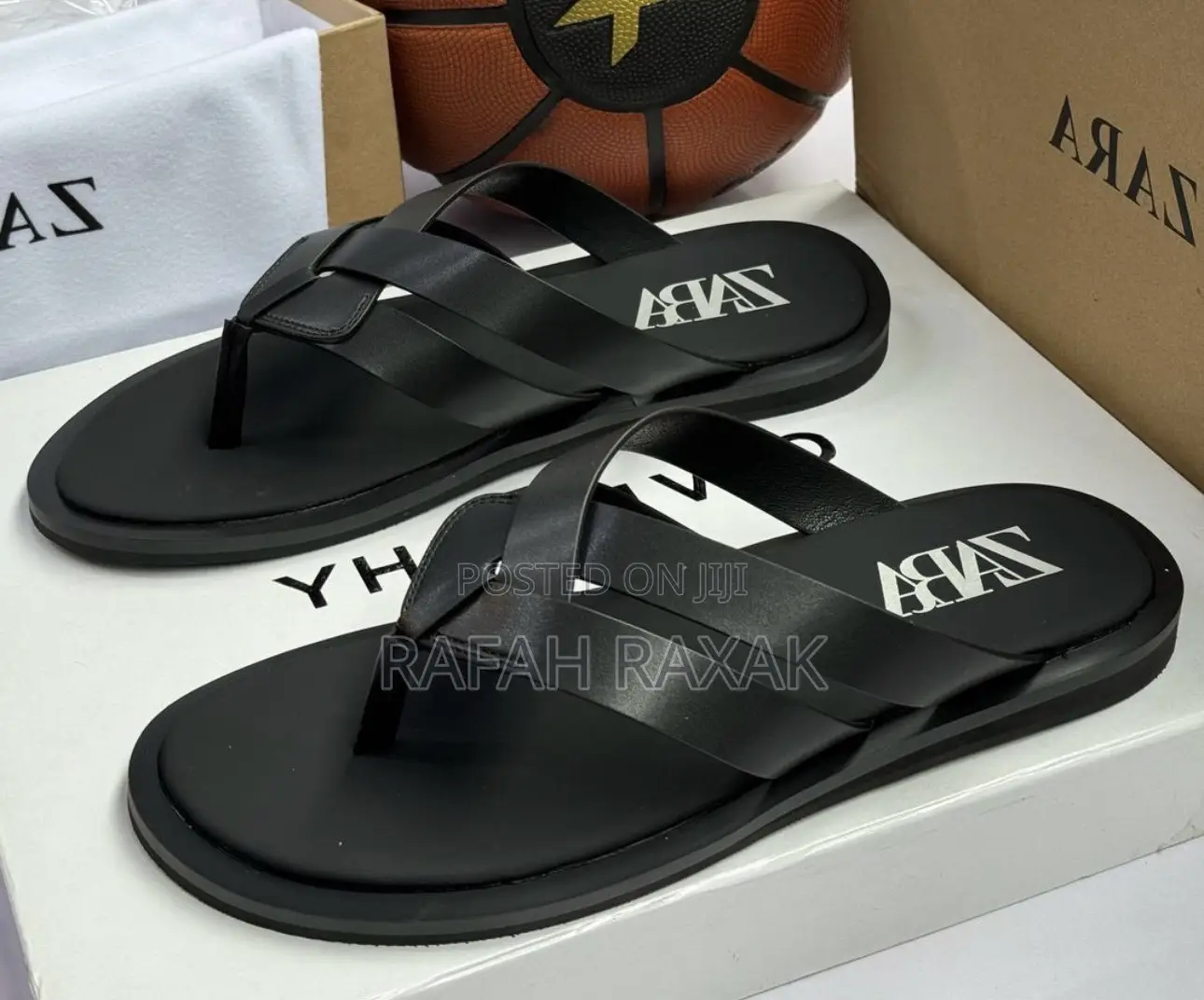 Original Men’S Black Luxury Zara Leather Sandals