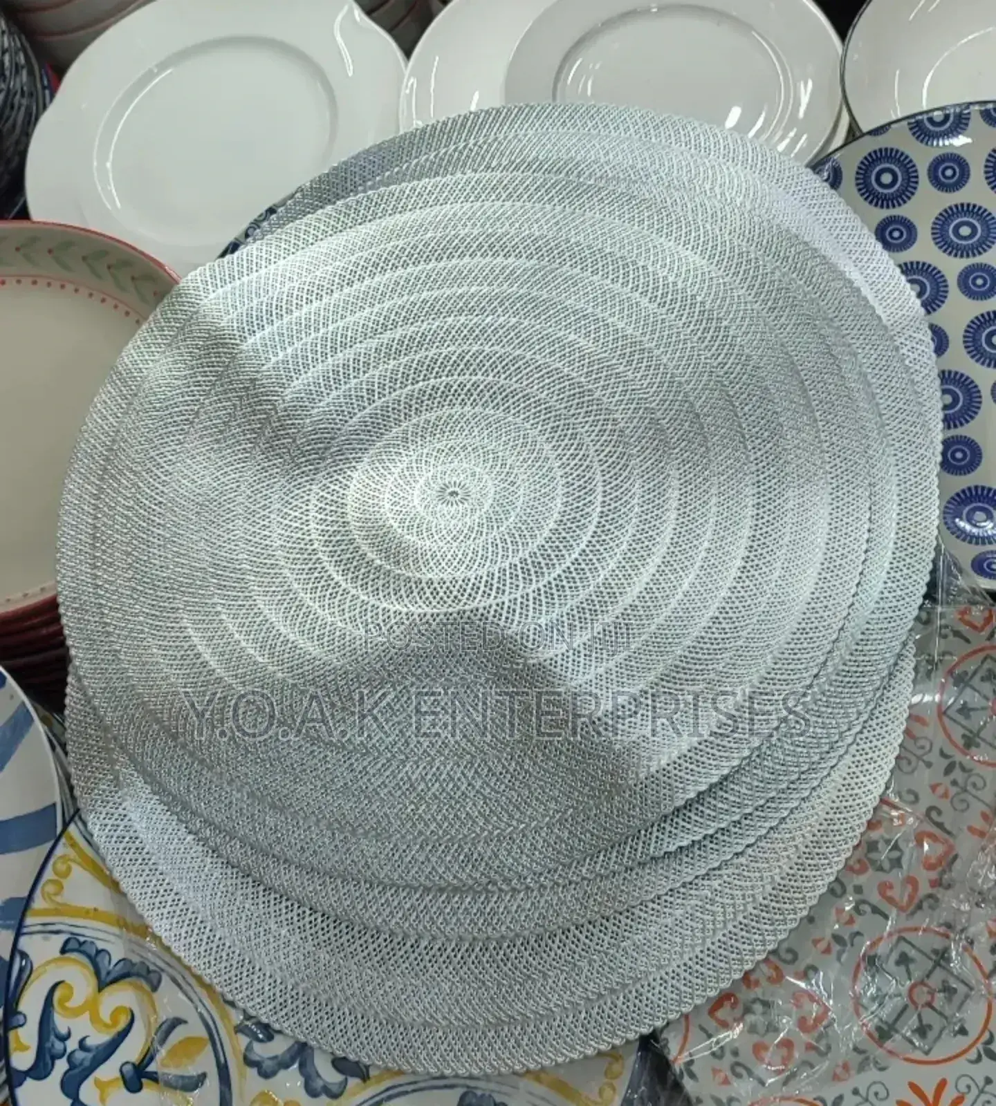 Round Rubber Table Mats 6pcs