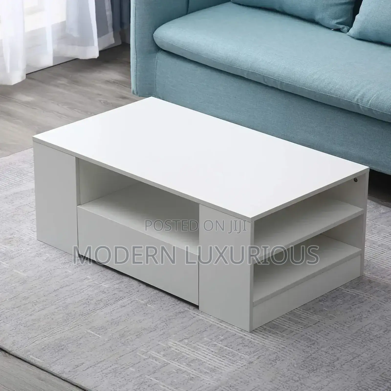 Well Delivered Set/ Center Table /White Top Glass White/