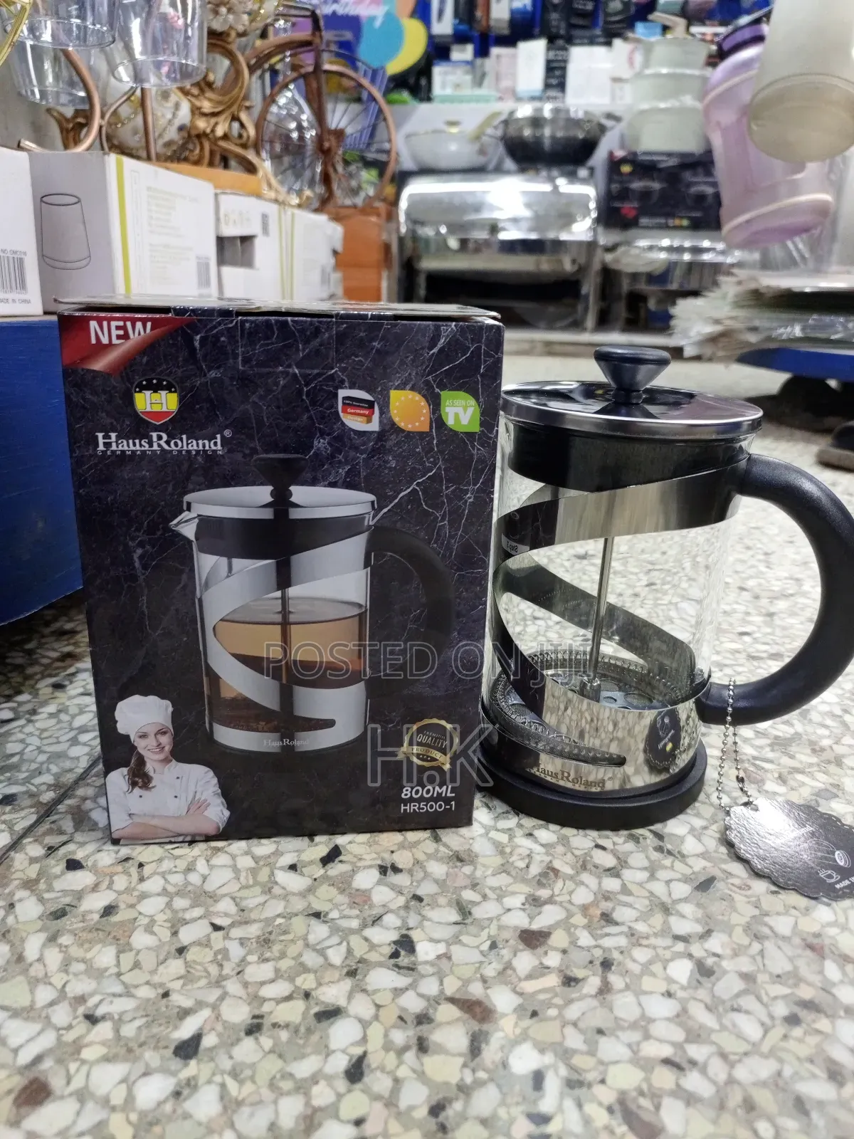 Haus Roland 800ml Glass French Press Coffee Maker.