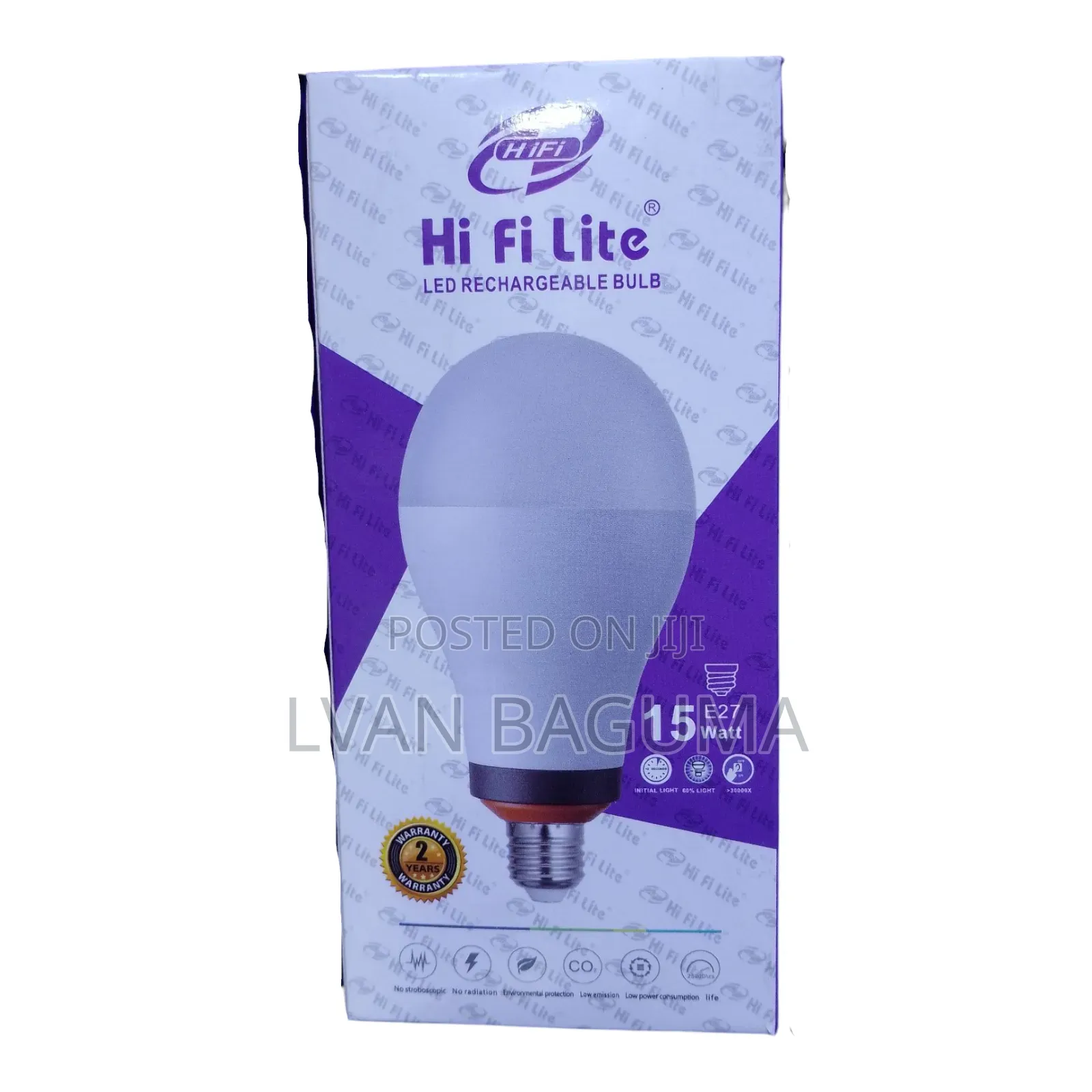 Hi-Fi Lite Led Rechargeable Light Bulb - 15w Energy Savings.