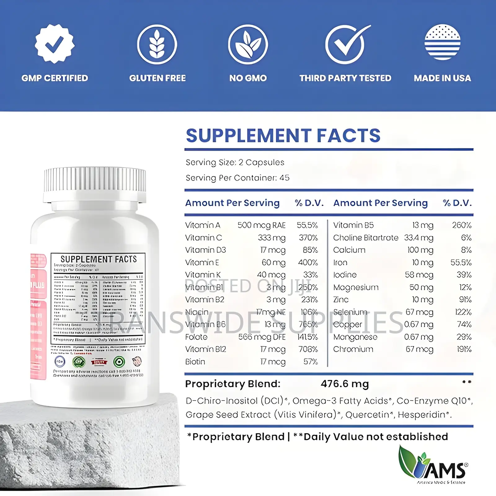 Ams Preconception Plus 90s Capsules - Conceive Your Baby