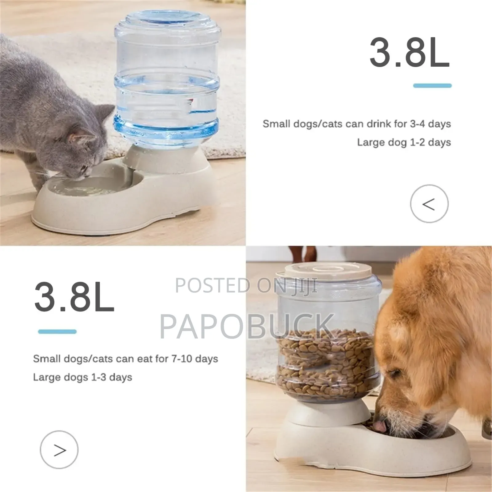 A Pair of Self Dispensing Pet Feeders 3.8 L