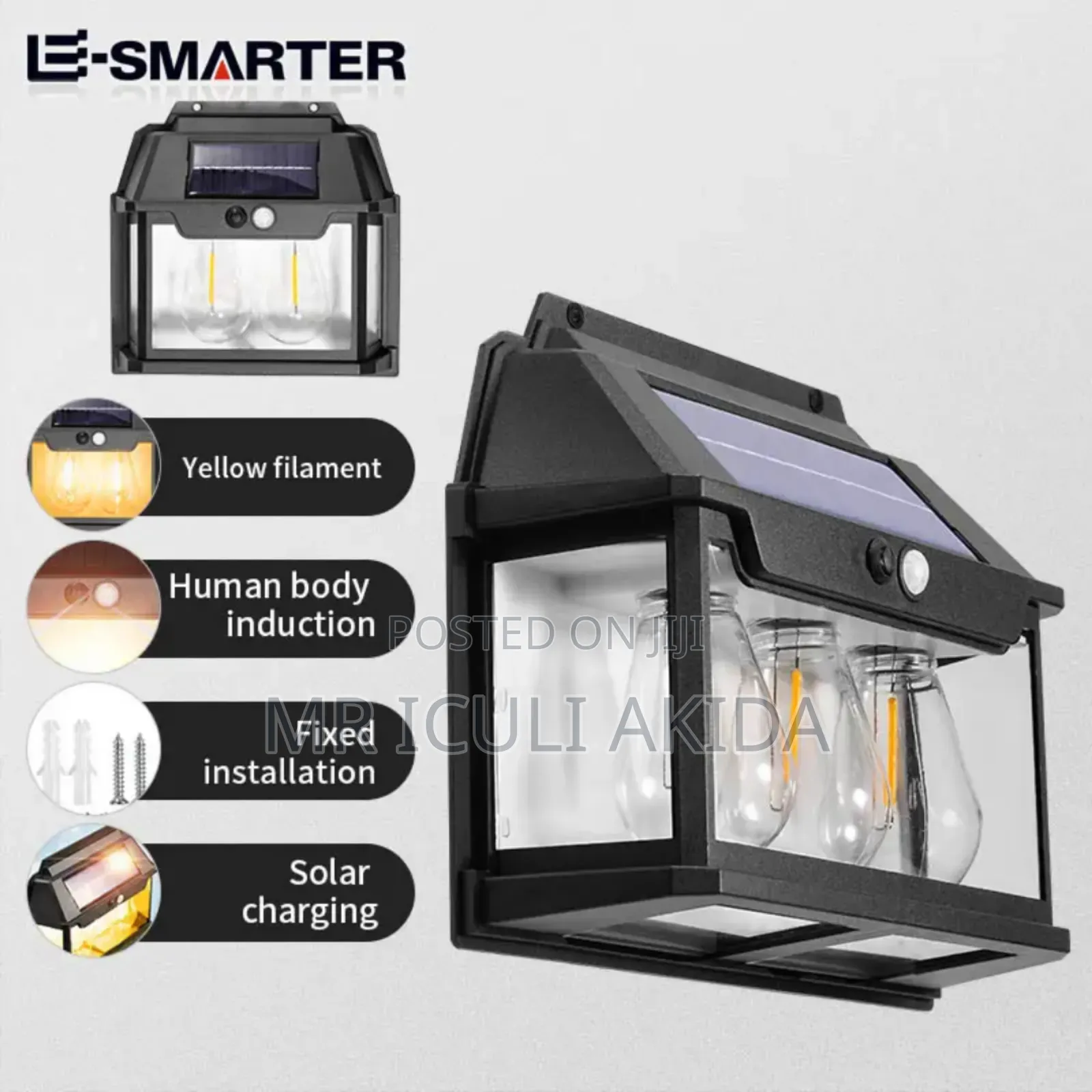 Outdoor Waterproof 3mode Tungsten Wire Solar Wall Light Lamp