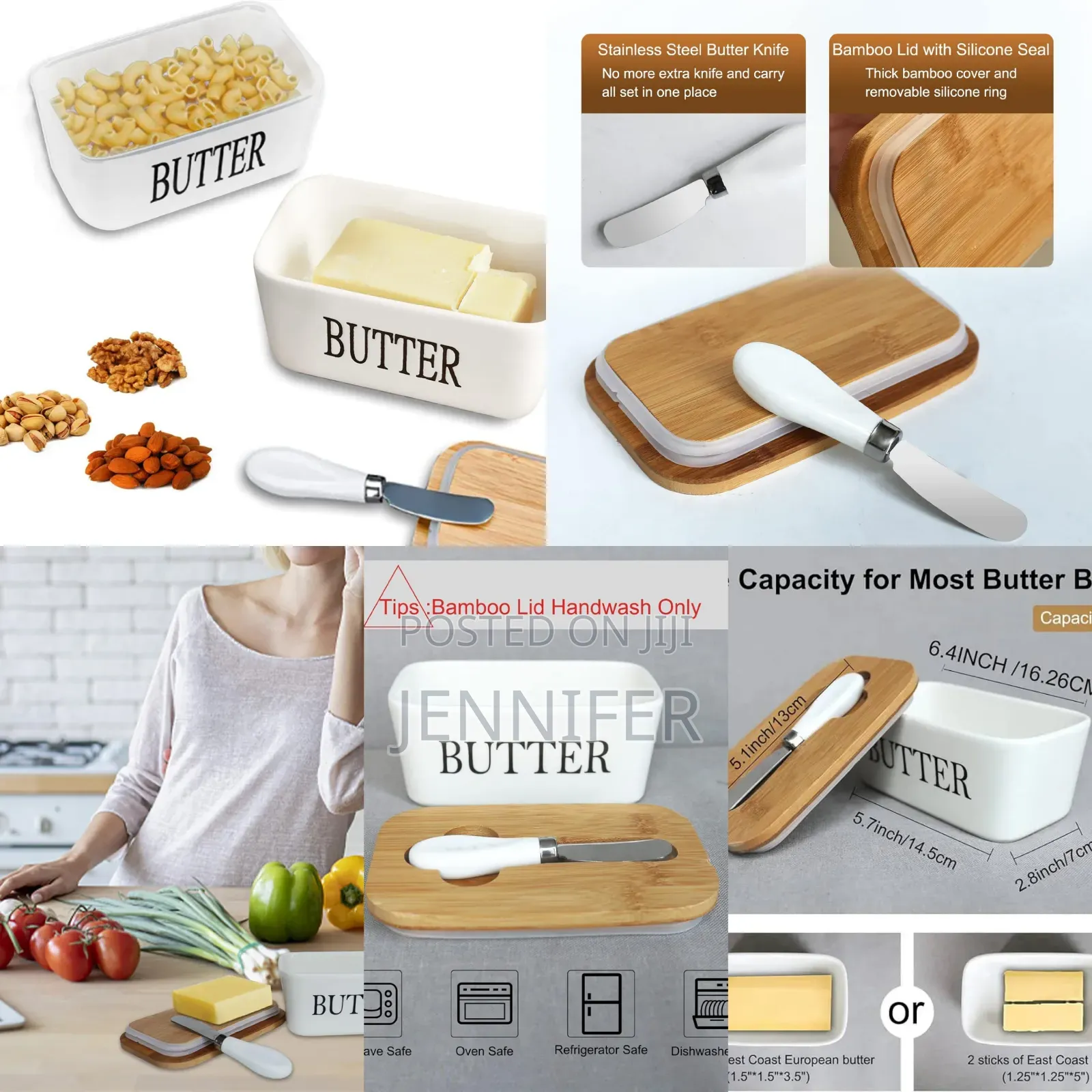 Ceramic Butter Dish With Knife