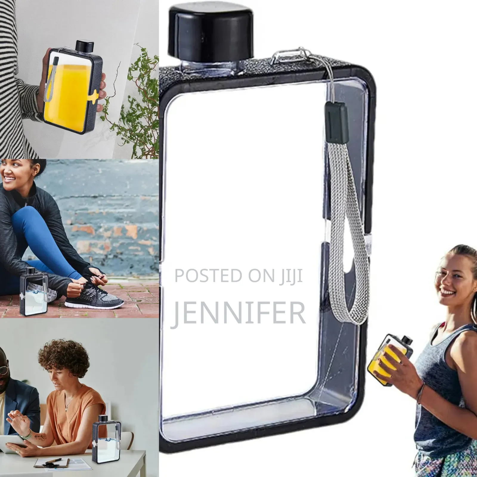 Flat, Book Shaped Square Water Bottle