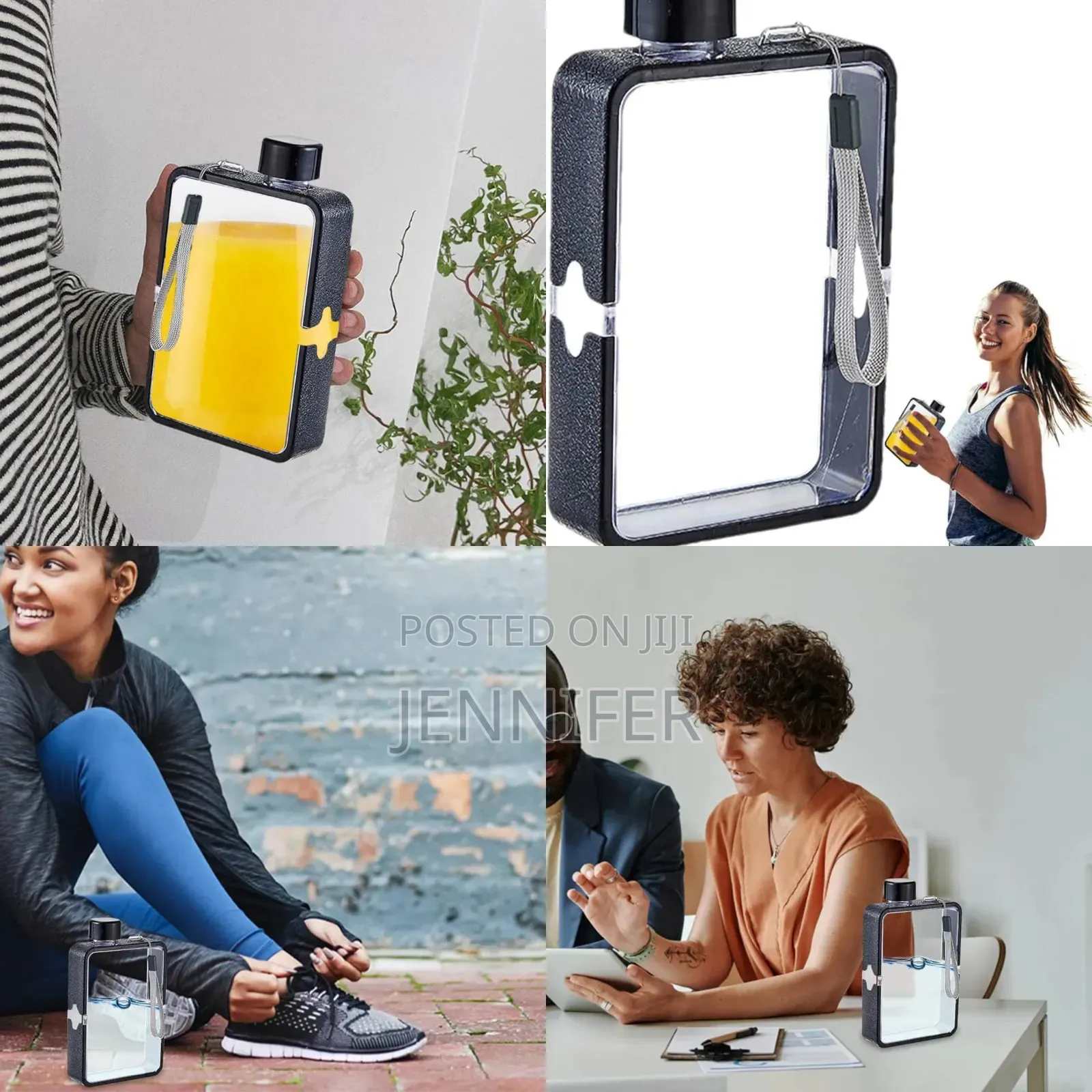 Flat, Book Shaped Square Water Bottle