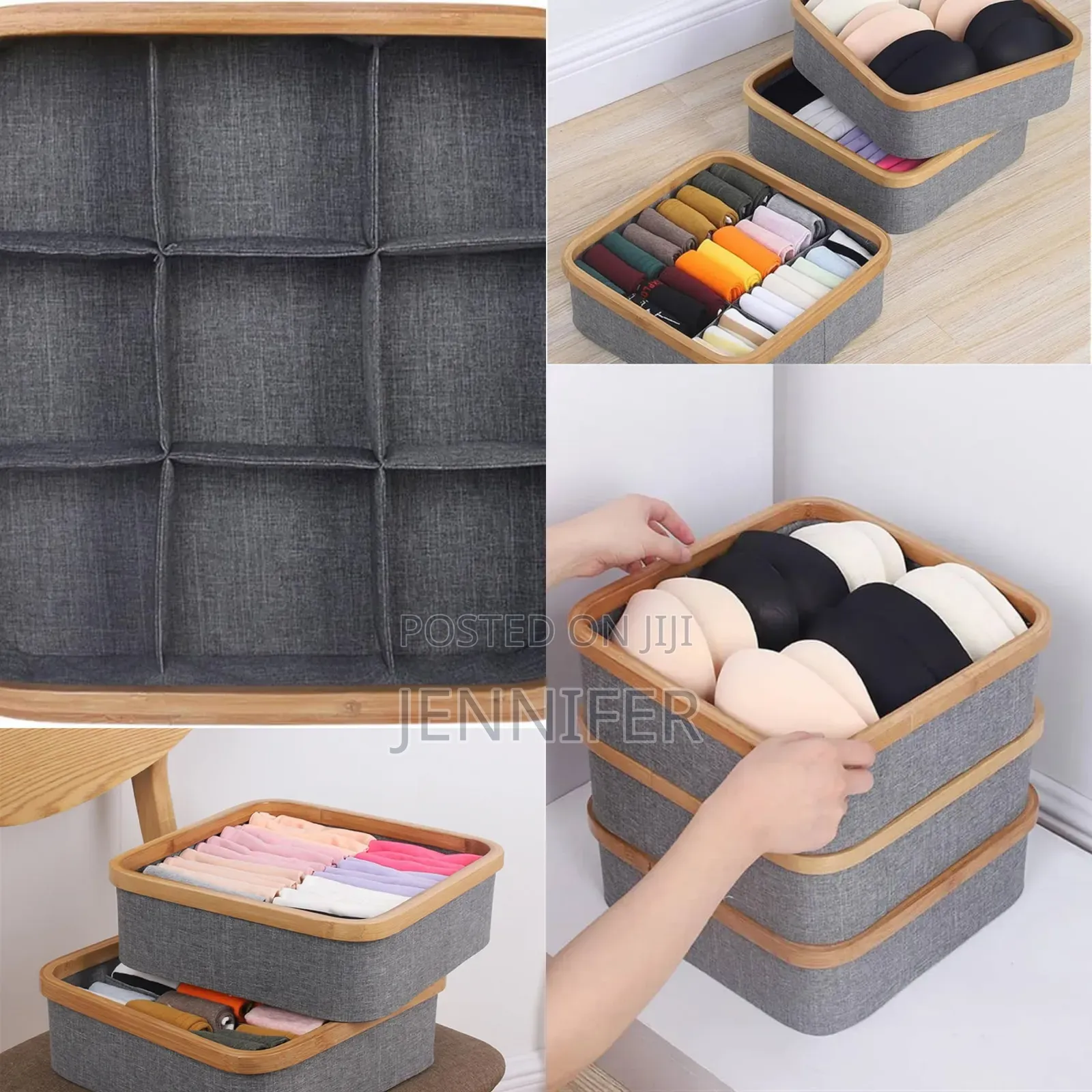9-Cell Non-Lided Square Underwear Storage Basket