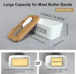 Ceramic Butter Dish With Knife