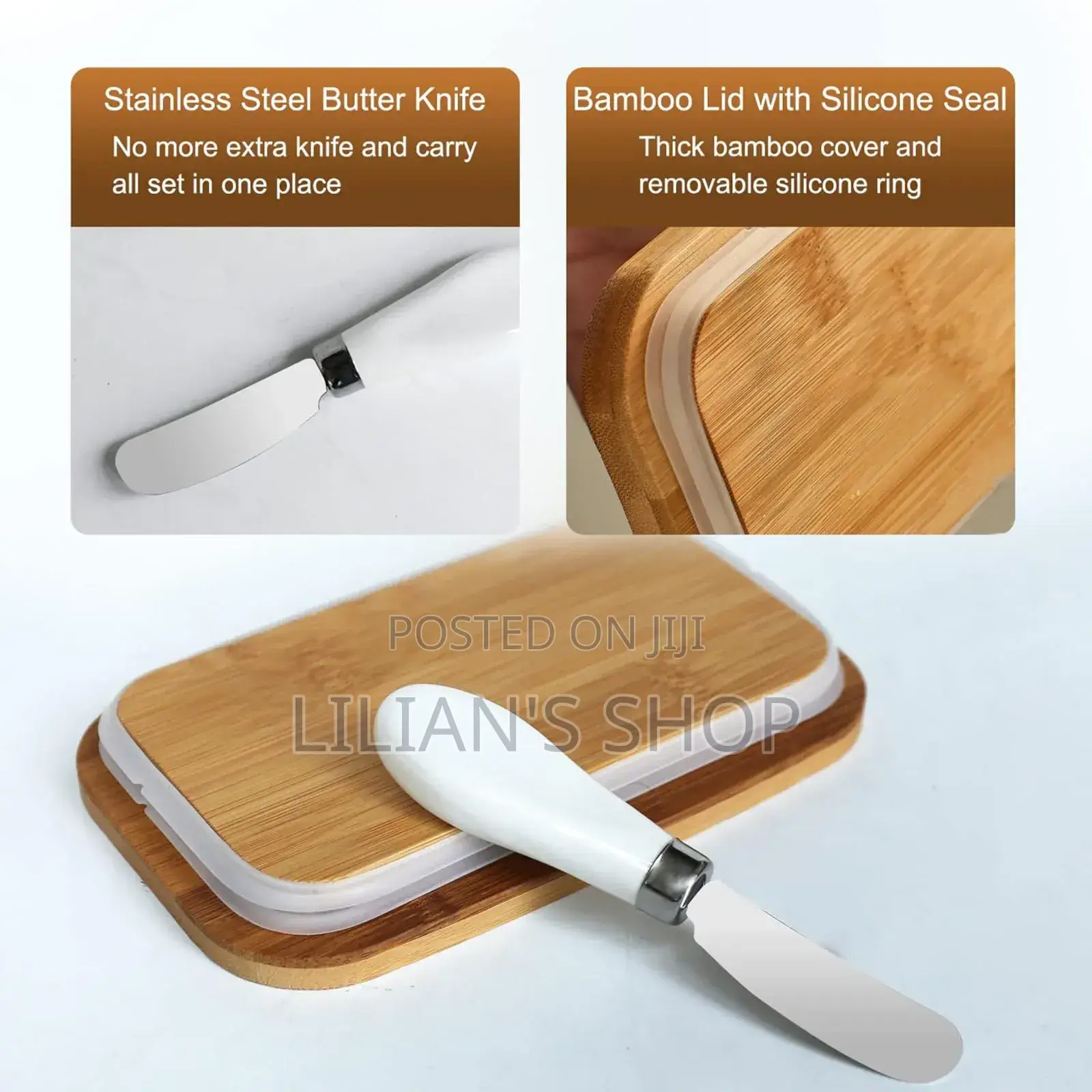Ceramic Butter Dish With Knife