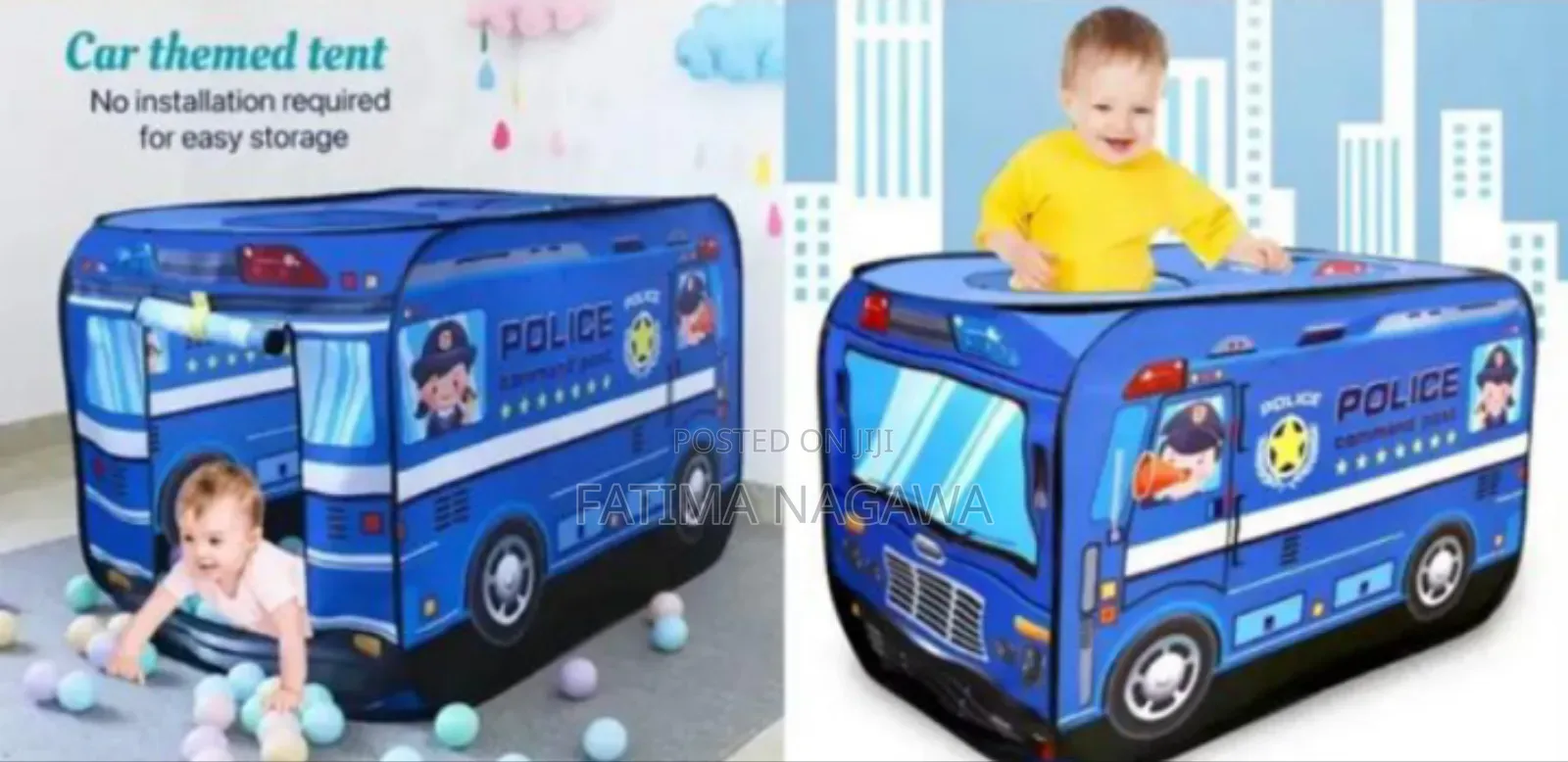 Mini Police Car Tent Play Gym for Toddler