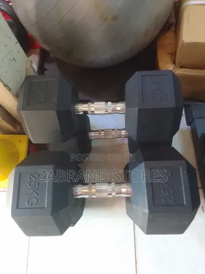 Photo - 25 Kg a Pair of Hexagon Black Dumbbell.