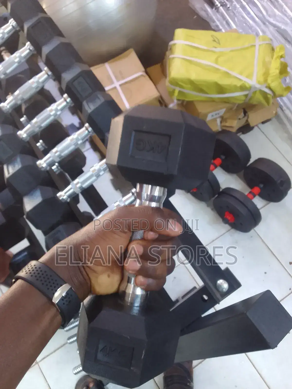 4kg Pair of Hexagon Dumbbells