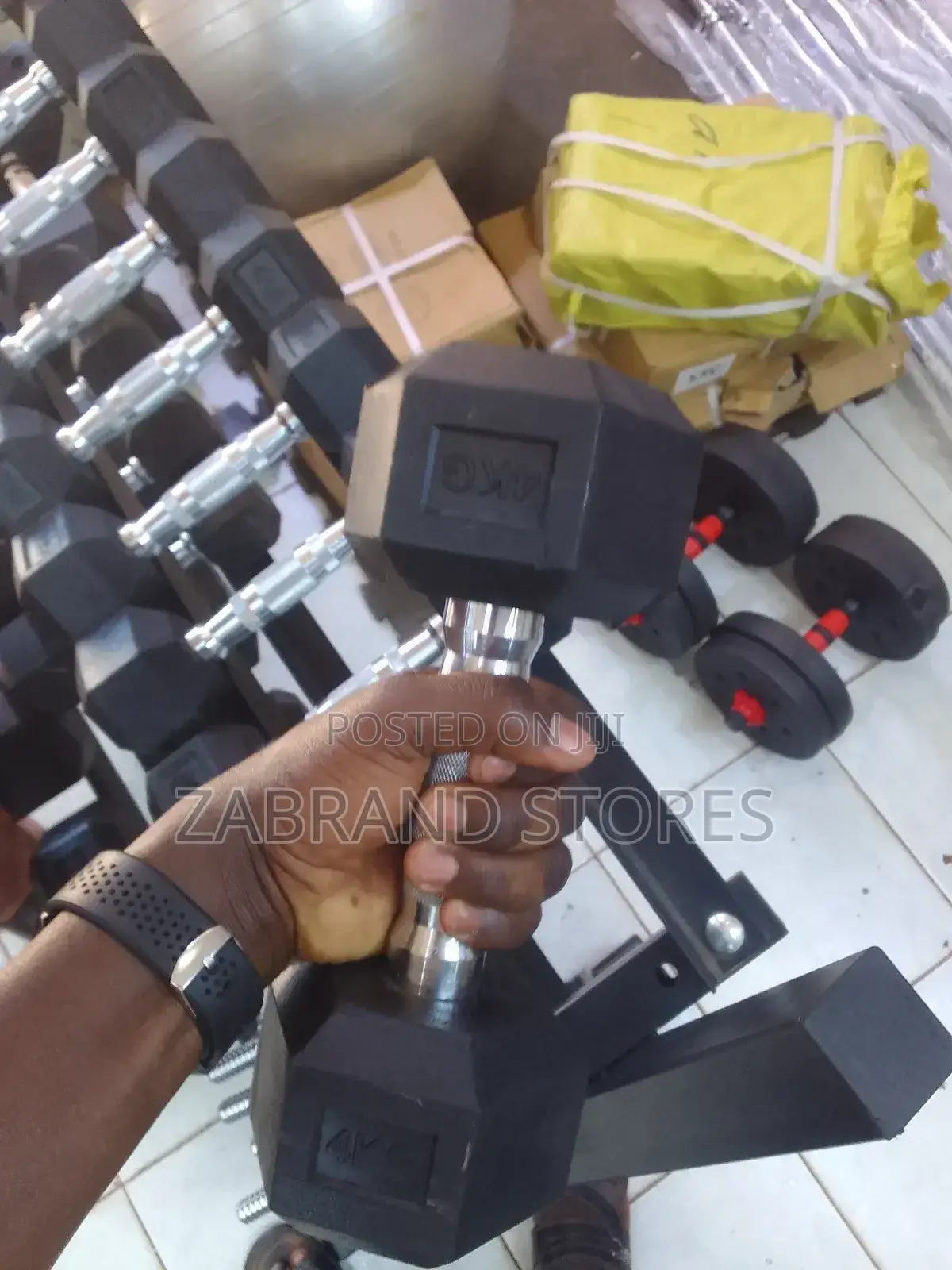 4kg Pair of Hexagon Dumbbells
