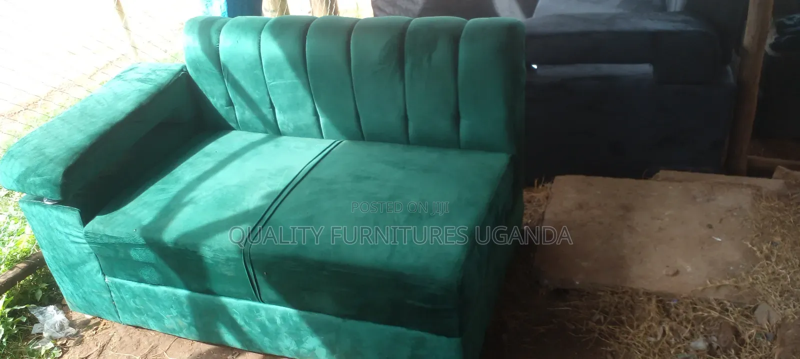 Green Armless 2 Seater