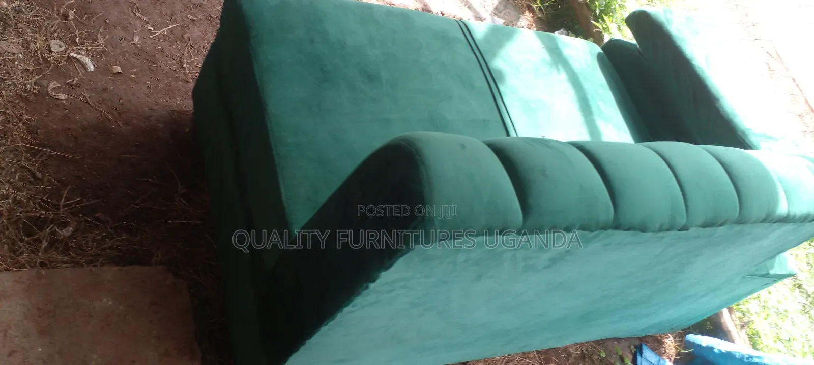 Green Armless 2 Seater