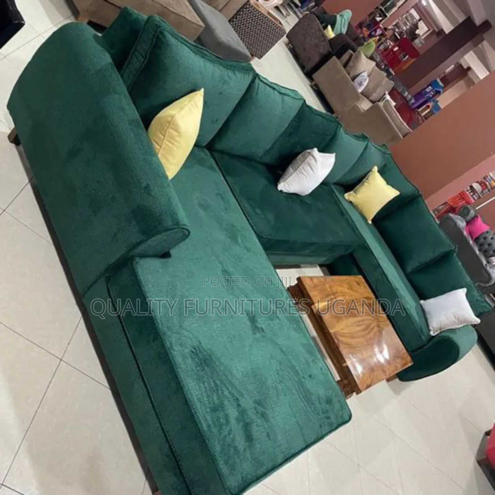 8 Sitter Green U Shaped Sofa Set