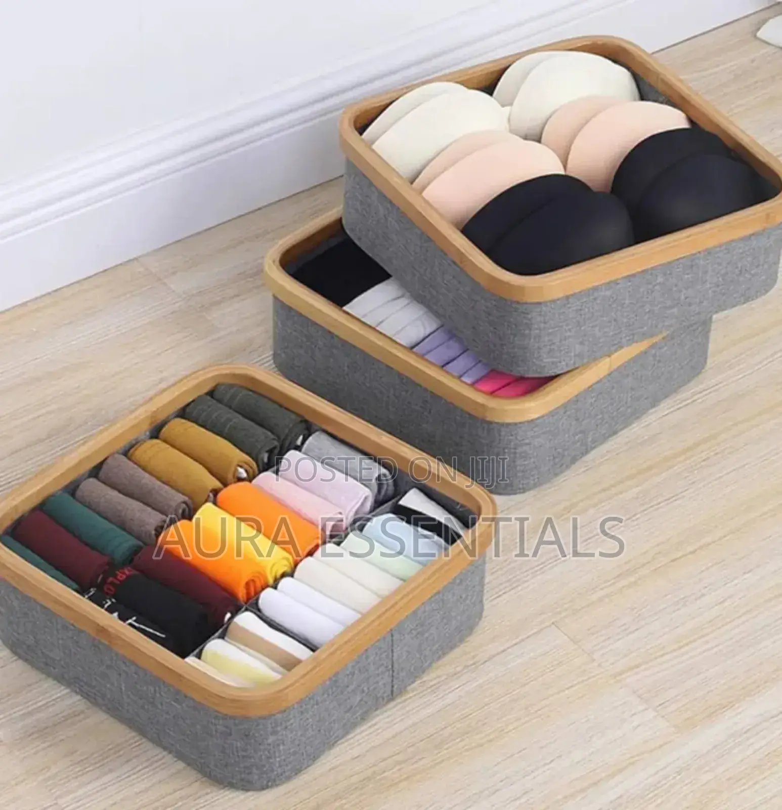 9-Cell Non-Lided Square Underwear Storage Basket