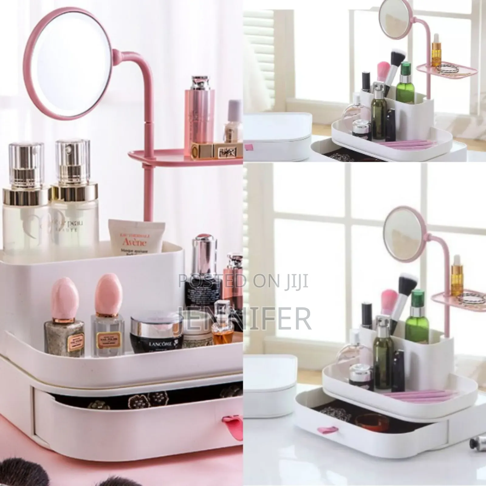 New Stylish Makeup Cosmetic Organizer With Rotating Mirror