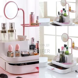 New Stylish Makeup Cosmetic Organizer With Rotating Mirror