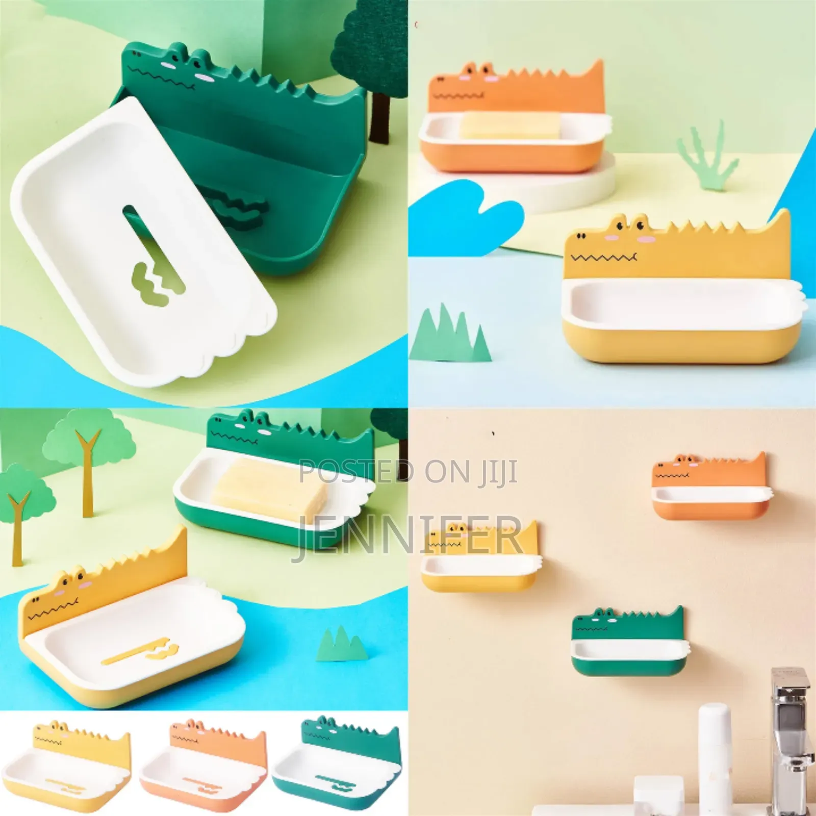 Crocodile Design Self-Adhesive Soap Holder