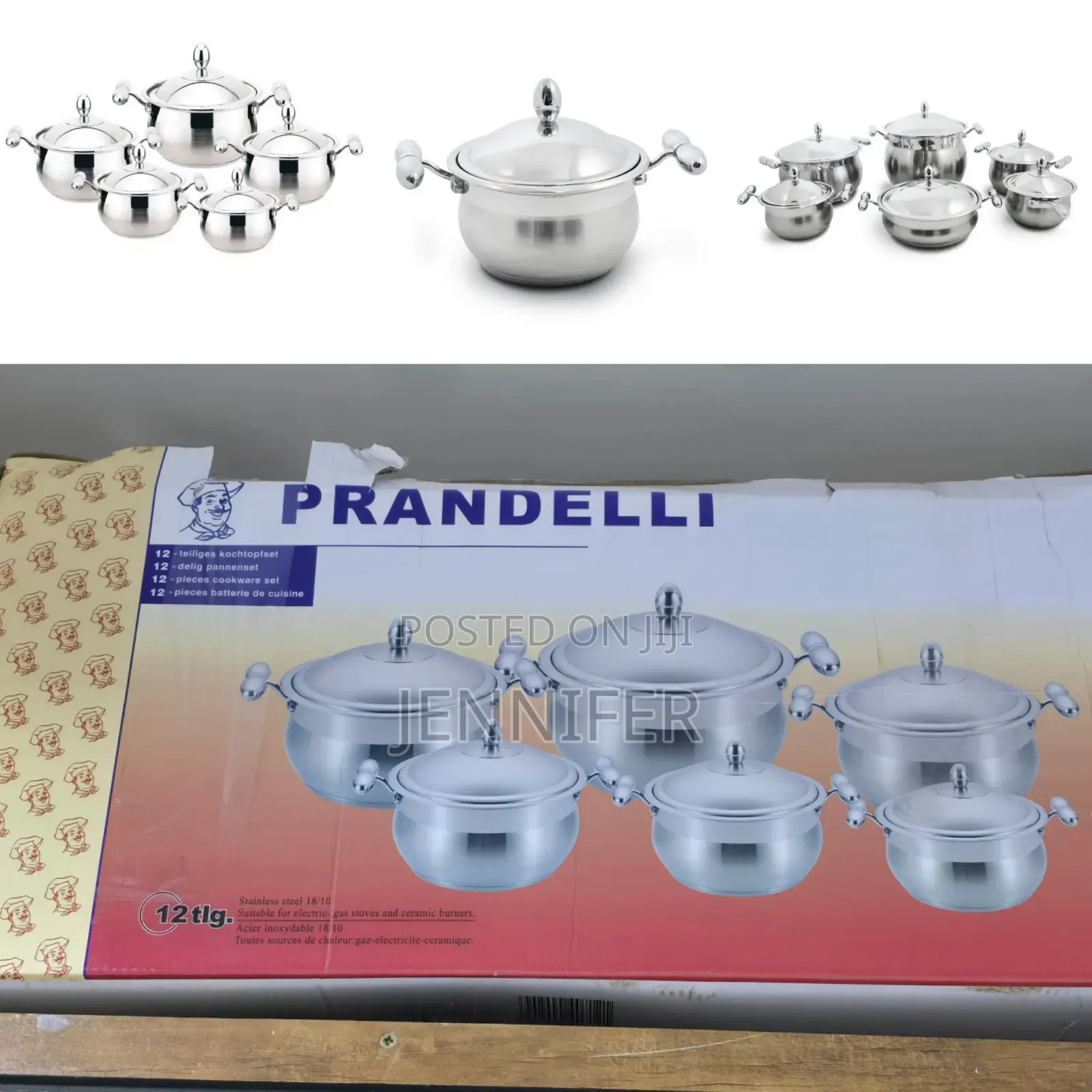 Prandelli 12-Piece Stainless Steel Cookware Set
