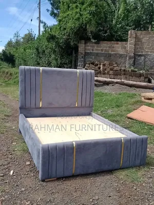 Five by Six Bed With Gold Gray