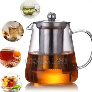 Transparent Round Borosilicate Glass Tea Kettle